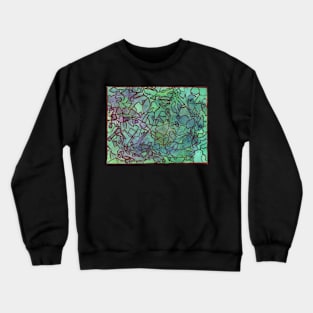 Abstract Shapes Watercolor in Green Crewneck Sweatshirt